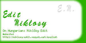 edit miklosy business card